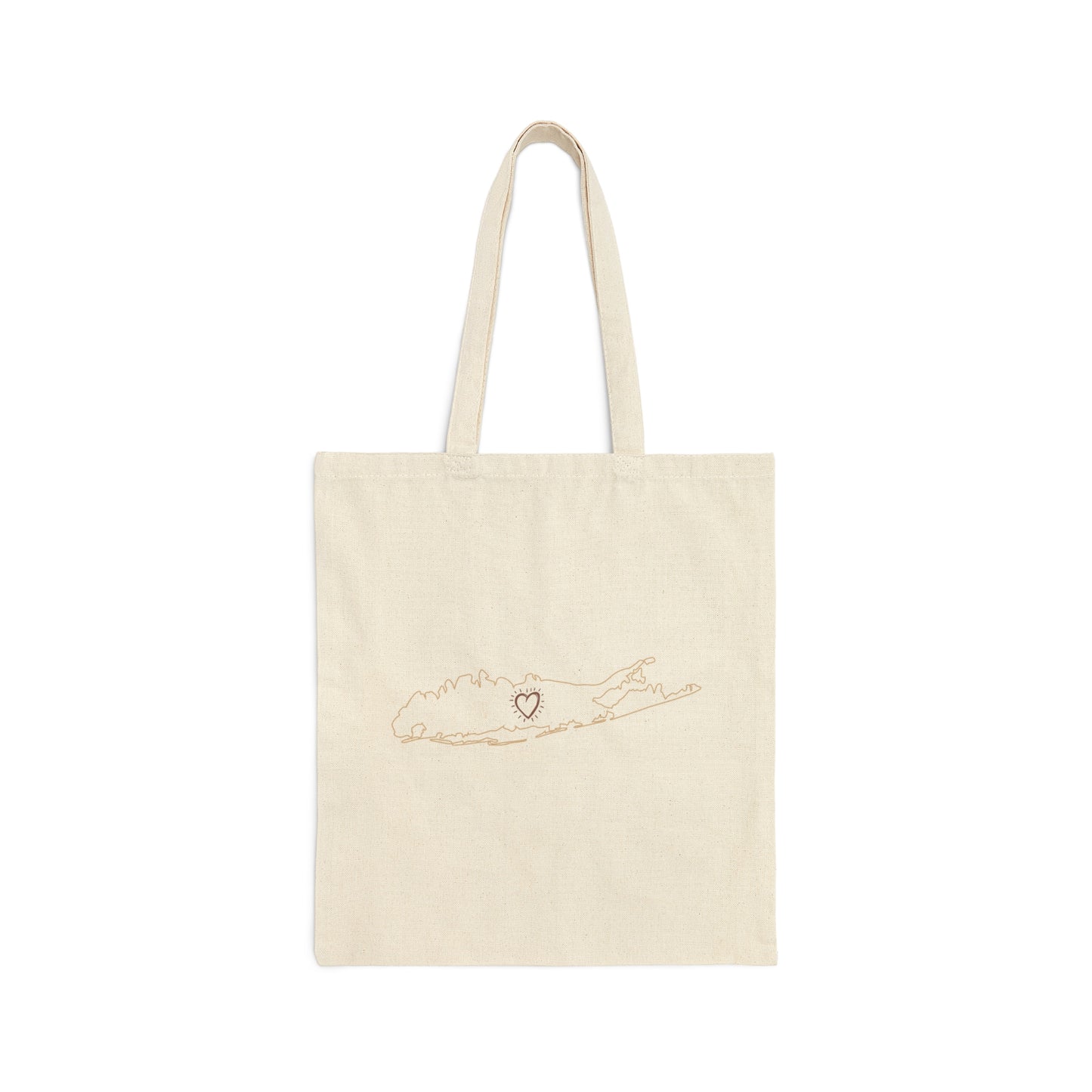 Long Island Love -  Map Heart - Cotton Canvas Tote Bag