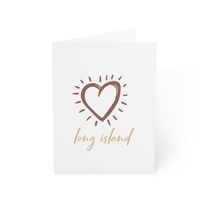 Long Island Love - Large Heart - Greeting Cards (10pcs)