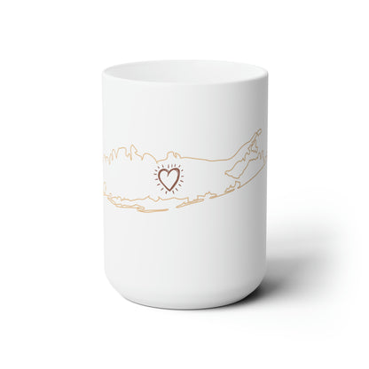 Long Island Love -  Map Heart - Ceramic Mug 15oz