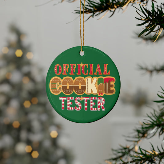 Santa, I know him - Cookie Tester Ceramic Ornament (1pc)