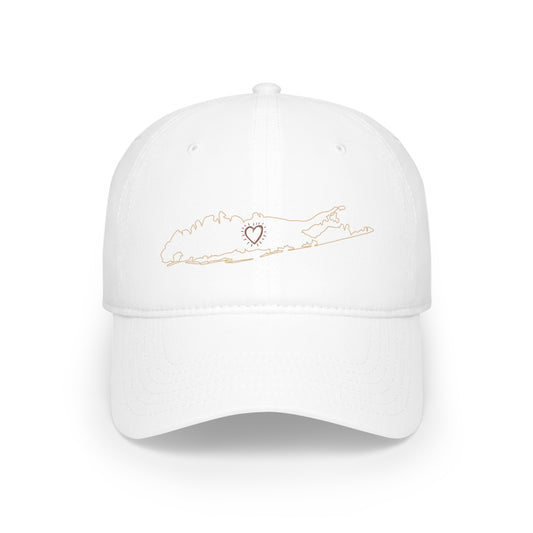 Long Island Love - Map Heart Baseball Cap