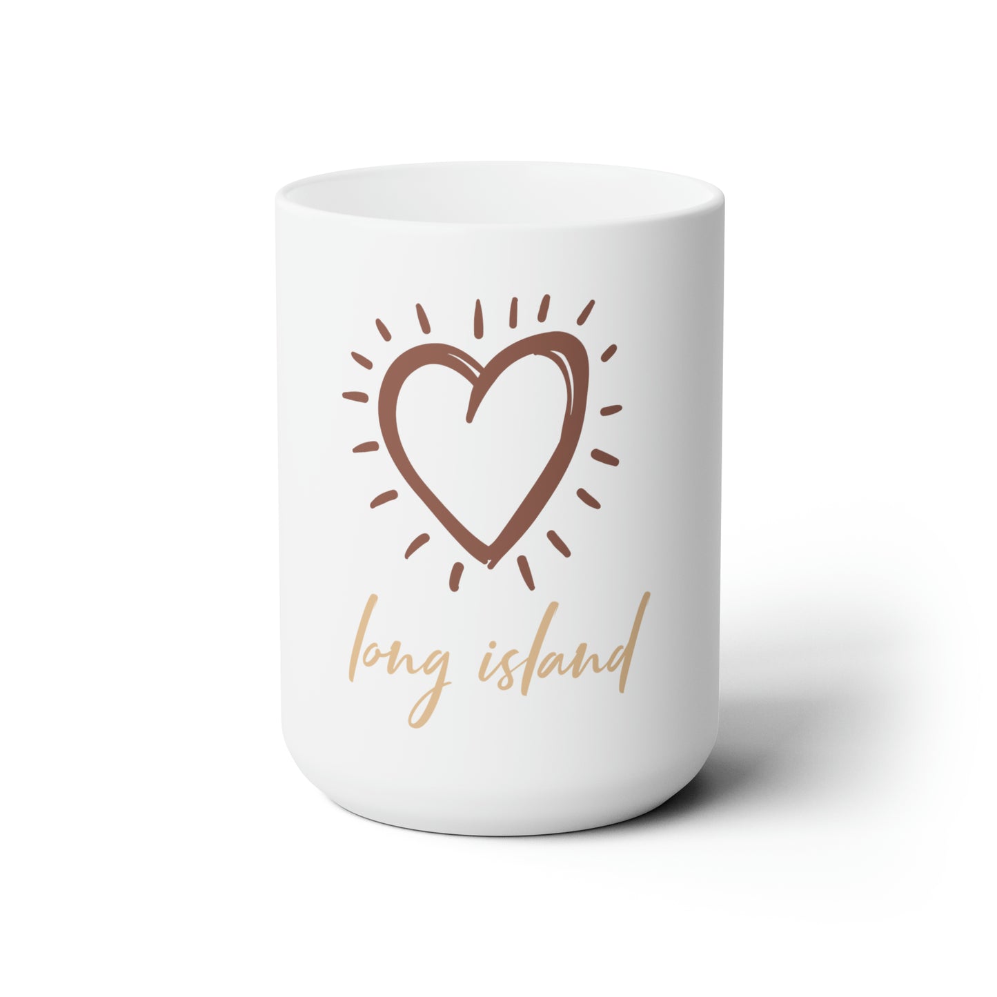 Long Island Love -  Large Heart - Ceramic Mug 15oz