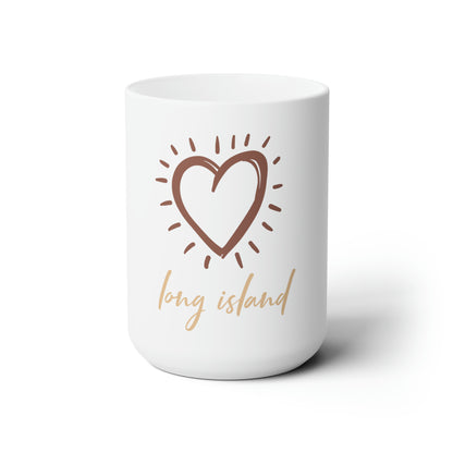 Long Island Love -  Large Heart - Ceramic Mug 15oz