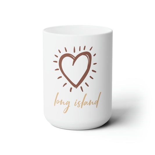 Long Island Love -  Large Heart - Ceramic Mug 15oz