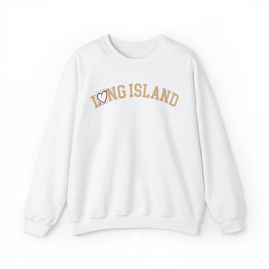 Long Island Love - Collegiate Heart - Crewneck Sweatshirt
