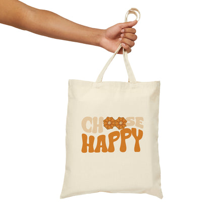 Good Vibes -  Choose Happy - Cotton Canvas Tote Bag