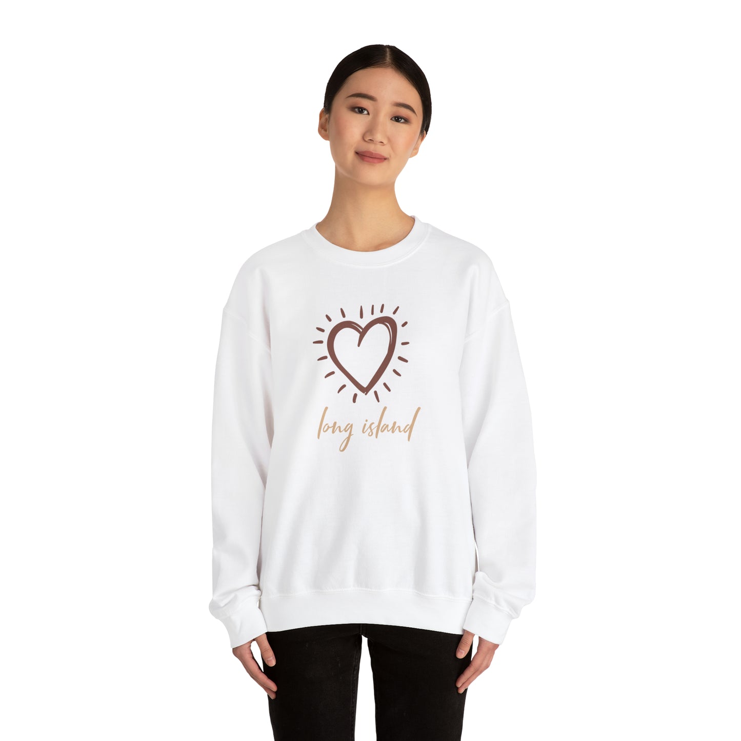 Long Island Love - Large Heart - Crewneck Sweatshirt