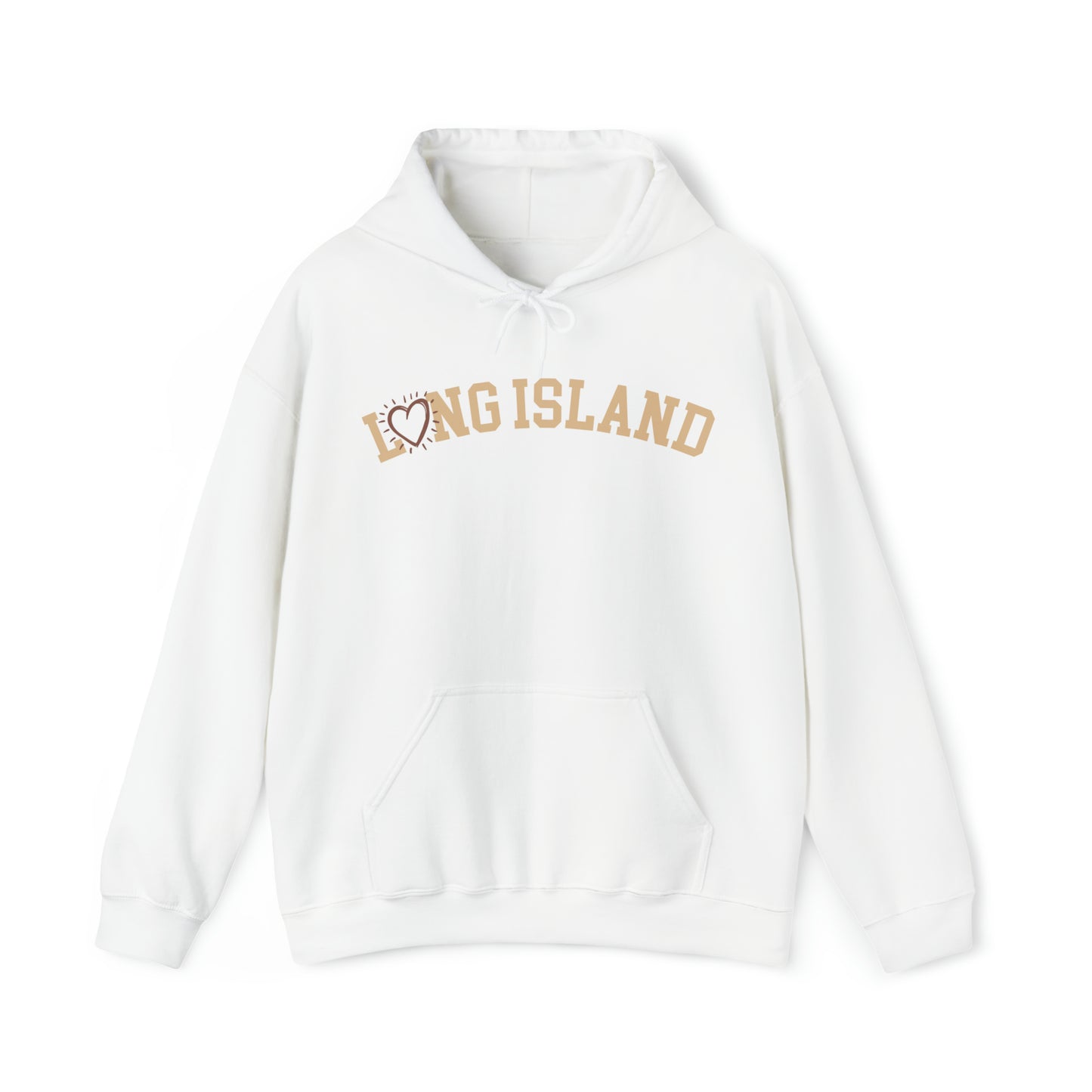 Long Island Love -  Collegiate Heart - Hooded Sweatshirt