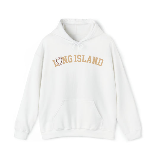 Long Island Love -  Collegiate Heart - Hooded Sweatshirt