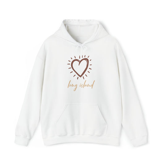 Long Island Love -  Large Heart - Hooded Sweatshirt