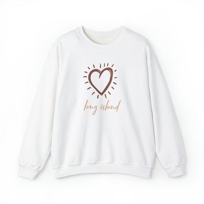 Long Island Love - Large Heart - Crewneck Sweatshirt