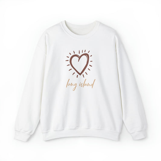 Long Island Love - Large Heart - Crewneck Sweatshirt