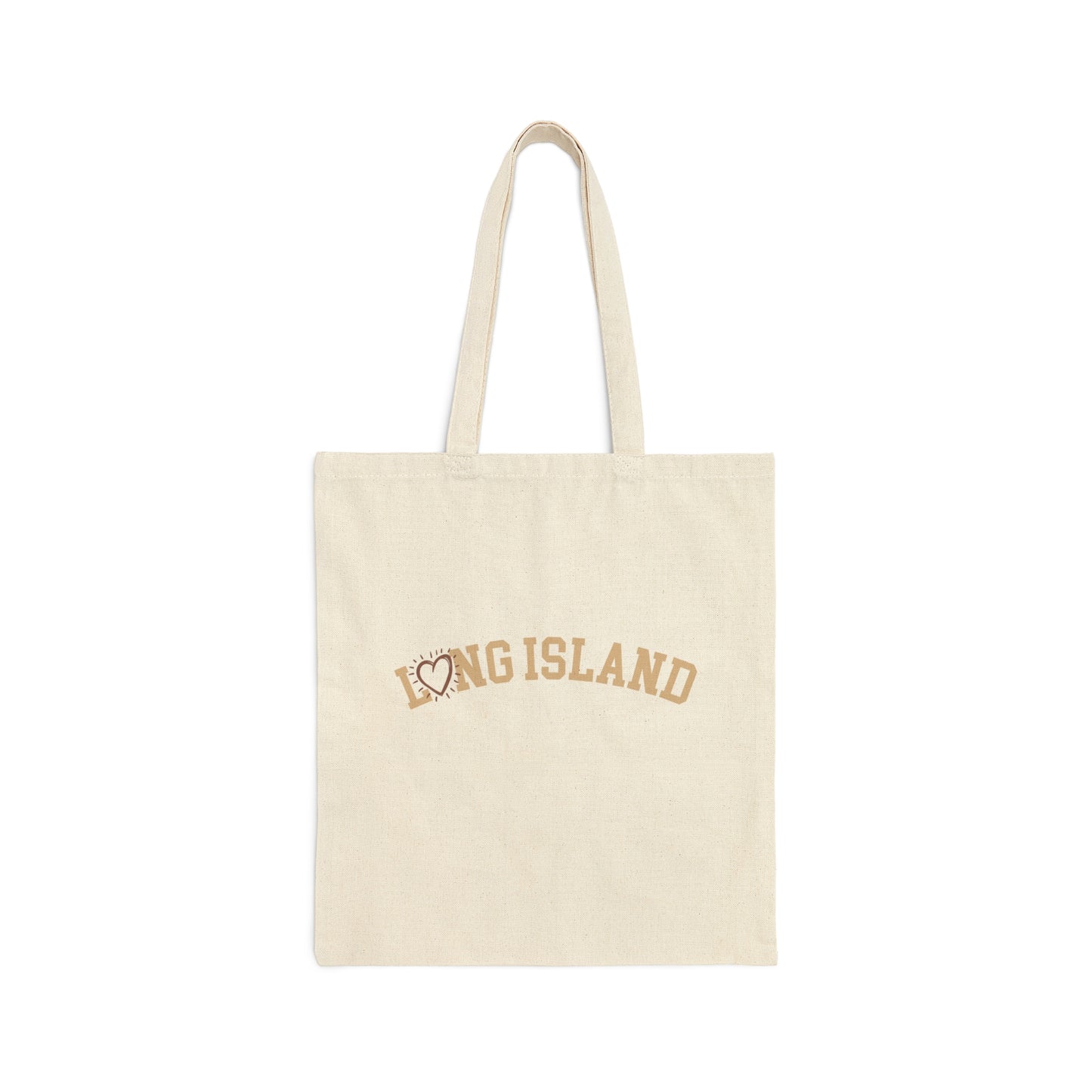Long Island Love -  Collegiate Heart - Cotton Canvas Tote Bag