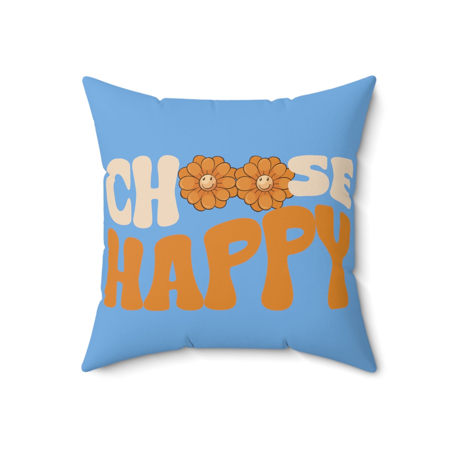 Good Vibes -  Choose Happy Spun Polyester Square Pillow