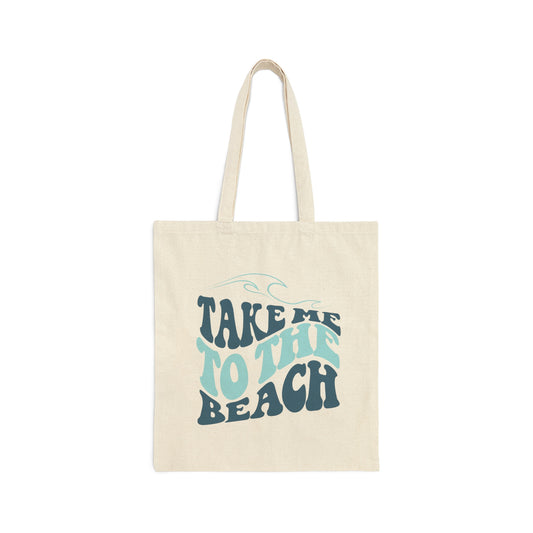 Summertime Summertime - Take me to the Beach - Cotton Canvas Tote Bag