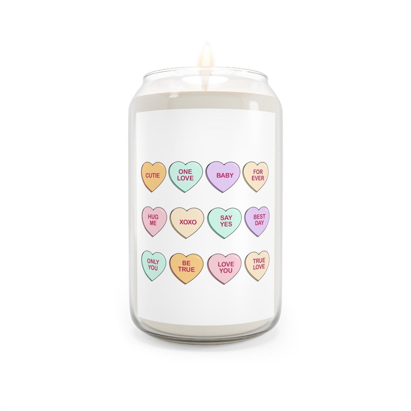 V Day -  Conversations Hearts Vanilla Scented Candle, 13.75oz