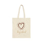 Long Island Love -  Large Heart - Cotton Canvas Tote Bag