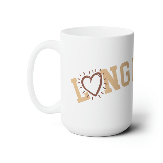 Long Island Love -  Collegiate Heart - Ceramic Mug 15oz