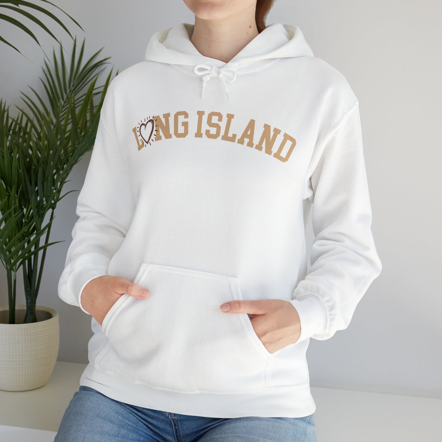 Long Island Love -  Collegiate Heart - Hooded Sweatshirt