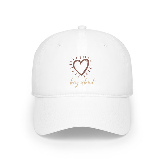 Long Island Love - Large Heart Baseball Cap